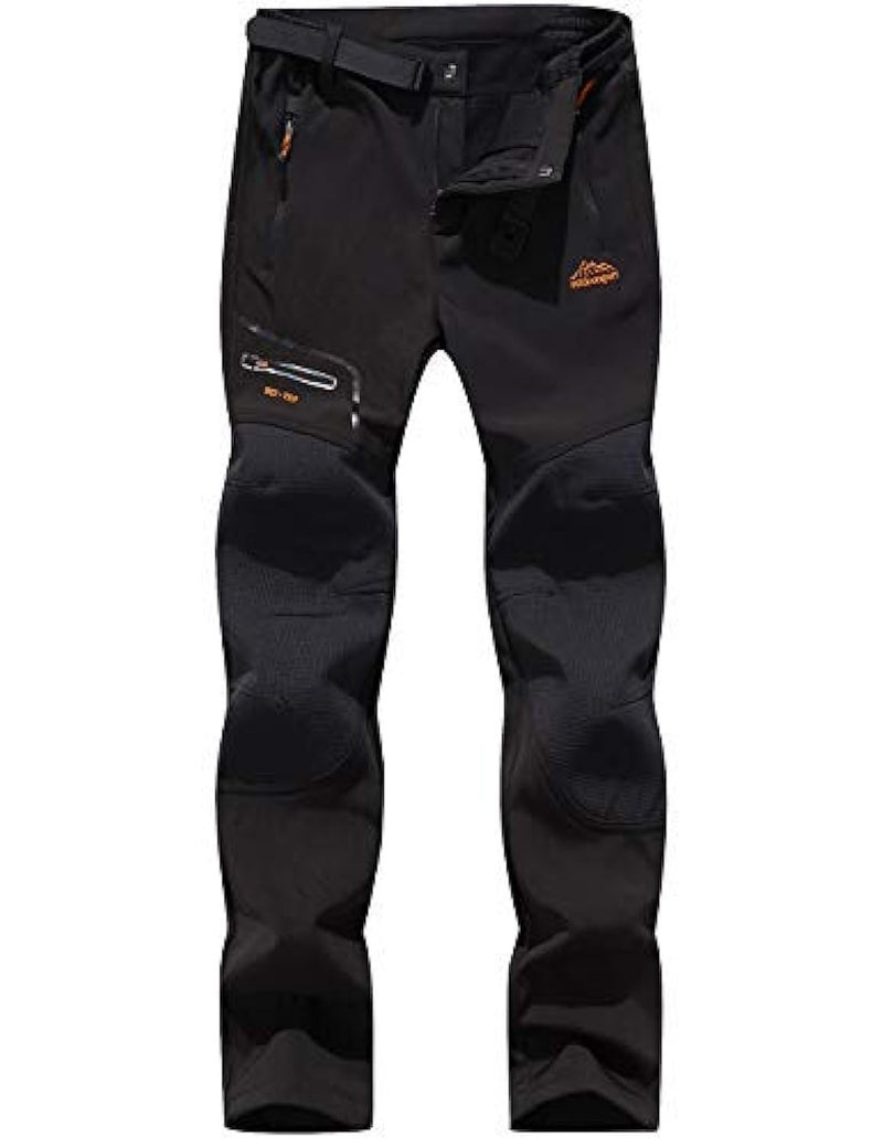 BenBoy Women's Outdoor Waterproof Windproof Fleece Slim Cargo Snow Ski Hiking Pants,Black X-Small - Image 4